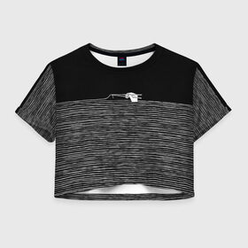 Женская футболка Cropp-top с принтом Noodle в Екатеринбурге, 100% полиэстер | круглая горловина, длина футболки до линии талии, рукава с отворотами | вязание | еда | китайская | лапша | палочки | полоска | суши | япония
