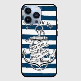 Чехол для iPhone 13 Pro с принтом в спокойном море плохие моряки в Екатеринбурге,  |  | Тематика изображения на принте: sailor | sea | море | моряк | синий | тельняжка | якорь