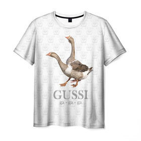Мужская футболка 3D с принтом Гуси в Екатеринбурге, 100% полиэфир | прямой крой, круглый вырез горловины, длина до линии бедер | anti | bird | geese | go | gussi | home | snake | анти | брэнд | верховный | высший | гуси | гуччи | домашняя | знак | идут | картинка | крутой | логотип | лучший | мода | молодёжная | популярная | прикол | птица | рисунок