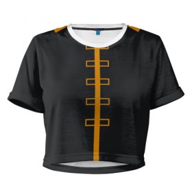 Женская футболка Cropp-top с принтом OKITA SOUGO GINTAMA в Екатеринбурге, 100% полиэстер | круглая горловина, длина футболки до линии талии, рукава с отворотами | 