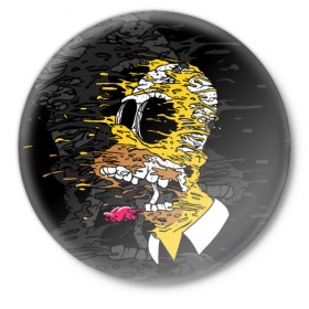 Значок с принтом Simpsons Halloween в Екатеринбурге,  металл | круглая форма, металлическая застежка в виде булавки | 