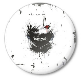 Значок с принтом Kaneki Ken (Tokyo Ghoul) #1 в Екатеринбурге,  металл | круглая форма, металлическая застежка в виде булавки | Тематика изображения на принте: anime | kaneki ken | tokyo ghoul | аниме | канеки кен | токийский гуль