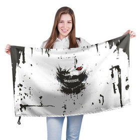 Флаг 3D с принтом Kaneki Ken (Tokyo Ghoul) #1 в Екатеринбурге, 100% полиэстер | плотность ткани — 95 г/м2, размер — 67 х 109 см. Принт наносится с одной стороны | anime | kaneki ken | tokyo ghoul | аниме | канеки кен | токийский гуль