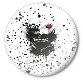 Значок с принтом Kaneki Ken (Tokyo Ghoul) #3 в Екатеринбурге,  металл | круглая форма, металлическая застежка в виде булавки | Тематика изображения на принте: anime | kaneki ken | tokyo ghoul | аниме | канеки кен | токийский гуль