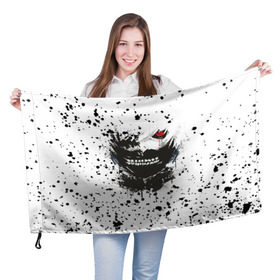 Флаг 3D с принтом Kaneki Ken (Tokyo Ghoul) #3 в Екатеринбурге, 100% полиэстер | плотность ткани — 95 г/м2, размер — 67 х 109 см. Принт наносится с одной стороны | anime | kaneki ken | tokyo ghoul | аниме | канеки кен | токийский гуль