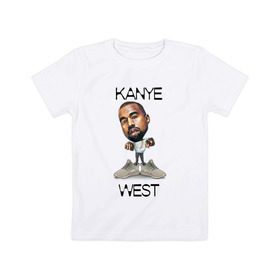 Детская футболка хлопок с принтом Kanye West в Екатеринбурге, 100% хлопок | круглый вырез горловины, полуприлегающий силуэт, длина до линии бедер | kanye west | music | rap | yeezus | кэнье | музыка | рэп