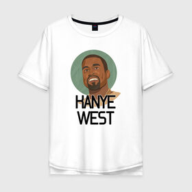 Мужская футболка хлопок Oversize с принтом Kanye West в Екатеринбурге, 100% хлопок | свободный крой, круглый ворот, “спинка” длиннее передней части | 
