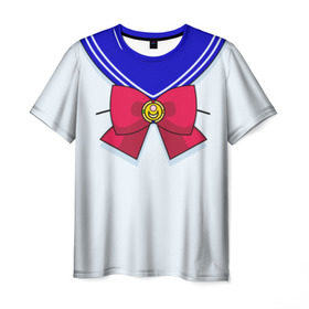 Мужская футболка 3D с принтом Матроска в Екатеринбурге, 100% полиэфир | прямой крой, круглый вырез горловины, длина до линии бедер | Тематика изображения на принте: sailor moon | костюм | луна | сейлор мун | сейлормун