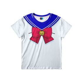 Детская футболка 3D с принтом Матроска в Екатеринбурге, 100% гипоаллергенный полиэфир | прямой крой, круглый вырез горловины, длина до линии бедер, чуть спущенное плечо, ткань немного тянется | sailor moon | костюм | луна | сейлор мун | сейлормун