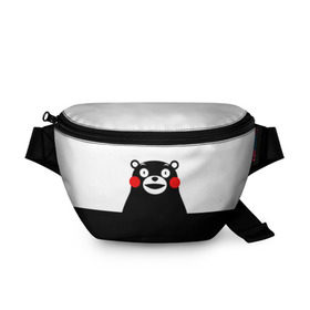 Поясная сумка 3D с принтом KUMAMON в Екатеринбурге, 100% полиэстер | плотная ткань, ремень с регулируемой длиной, внутри несколько карманов для мелочей, основное отделение и карман с обратной стороны сумки застегиваются на молнию | japanese | kumamon | kumamoto | аниме | игрушка | кумамон | кумамото сапурайдзу | персонаж | талисман | япония