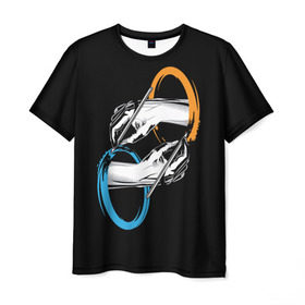 Мужская футболка 3D с принтом Portal в Екатеринбурге, 100% полиэфир | прямой крой, круглый вырез горловины, длина до линии бедер | portal | портал