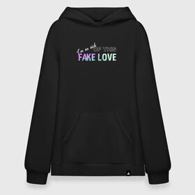 Худи SuperOversize хлопок с принтом FAKE LOVE BTS в Екатеринбурге, 70% хлопок, 30% полиэстер, мягкий начес внутри | карман-кенгуру, эластичная резинка на манжетах и по нижней кромке, двухслойный капюшон
 | bangtan boys | beyond the scene | bts | fake love | k pop | music | арэм | ви | джей хоуп | джин | музыка | сюга | чимин | чонгук