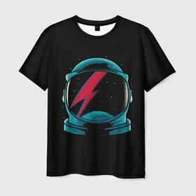 Мужская футболка 3D с принтом Space Bowie в Екатеринбурге, 100% полиэфир | прямой крой, круглый вырез горловины, длина до линии бедер | david bowie | rock music | дэвид боуи | рок  музыка