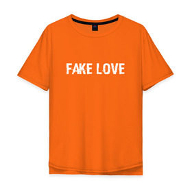 Мужская футболка хлопок Oversize с принтом FAKE LOVE в Екатеринбурге, 100% хлопок | свободный крой, круглый ворот, “спинка” длиннее передней части | bangtan boys | beyond the scene | bts | fake love | k pop | music | арэм | ви | джей хоуп | джин | музыка | сюга | чимин | чонгук