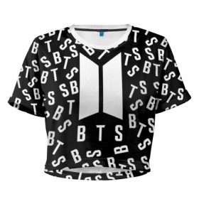 Женская футболка 3D укороченная с принтом BTS в Екатеринбурге, 100% полиэстер | круглая горловина, длина футболки до линии талии, рукава с отворотами | bts | bts army | j hope | jimin | jin | jungkook | k pop | rap monster | rapmon | suga | v | бтс | корея