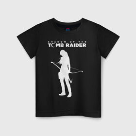 Детская футболка хлопок с принтом Tomb Raider LOGO в Екатеринбурге, 100% хлопок | круглый вырез горловины, полуприлегающий силуэт, длина до линии бедер | воительница | женщина | игра | крофт | лара | персонаж