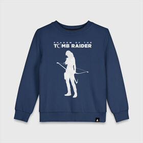 Детский свитшот хлопок с принтом Tomb Raider LOGO в Екатеринбурге, 100% хлопок | круглый вырез горловины, эластичные манжеты, пояс и воротник | воительница | женщина | игра | крофт | лара | персонаж