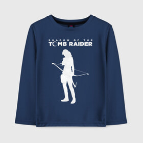 Детский лонгслив хлопок с принтом Tomb Raider LOGO в Екатеринбурге, 100% хлопок | круглый вырез горловины, полуприлегающий силуэт, длина до линии бедер | воительница | женщина | игра | крофт | лара | персонаж