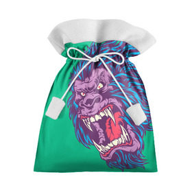 Подарочный 3D мешок с принтом Neon Yeti в Екатеринбурге, 100% полиэстер | Размер: 29*39 см | beast | gorilla | monster | горилла | животное | йети | монстр