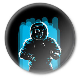 Значок с принтом Dead Space в Екатеринбурге,  металл | круглая форма, металлическая застежка в виде булавки | Тематика изображения на принте: austranaut | bone | cosmos | nasa | skull | астронавт | космонавт | космос | кости | череп