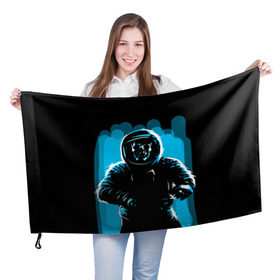 Флаг 3D с принтом Dead Space в Екатеринбурге, 100% полиэстер | плотность ткани — 95 г/м2, размер — 67 х 109 см. Принт наносится с одной стороны | austranaut | bone | cosmos | nasa | skull | астронавт | космонавт | космос | кости | череп