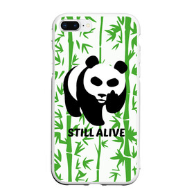 Чехол для iPhone 7Plus/8 Plus матовый с принтом Still Alive в Екатеринбурге, Силикон | Область печати: задняя сторона чехла, без боковых панелей | alive | bamboo | green | greenpeace | panga | peace | still | бамбук | грин | гринпис | живая | живой | зеленый | мир | панда | панды | пис