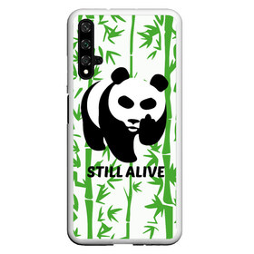 Чехол для Honor 20 с принтом Still Alive в Екатеринбурге, Силикон | Область печати: задняя сторона чехла, без боковых панелей | Тематика изображения на принте: alive | bamboo | green | greenpeace | panga | peace | still | бамбук | грин | гринпис | живая | живой | зеленый | мир | панда | панды | пис
