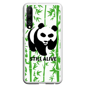 Чехол для Honor P30 с принтом Still Alive в Екатеринбурге, Силикон | Область печати: задняя сторона чехла, без боковых панелей | Тематика изображения на принте: alive | bamboo | green | greenpeace | panga | peace | still | бамбук | грин | гринпис | живая | живой | зеленый | мир | панда | панды | пис