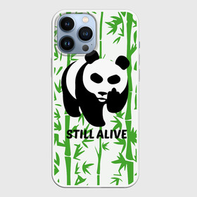 Чехол для iPhone 13 Pro Max с принтом Still Alive в Екатеринбурге,  |  | Тематика изображения на принте: alive | bamboo | green | greenpeace | panga | peace | still | бамбук | грин | гринпис | живая | живой | зеленый | мир | панда | панды | пис
