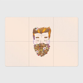 Магнитный плакат 3Х2 с принтом Бородач в Екатеринбурге, Полимерный материал с магнитным слоем | 6 деталей размером 9*9 см | Тематика изображения на принте: beard | beards | hipster | man | men | борода | бородач | бородачей | бороды | культ | люблю | пчела | усы | хипстер | цветы | чел | человек