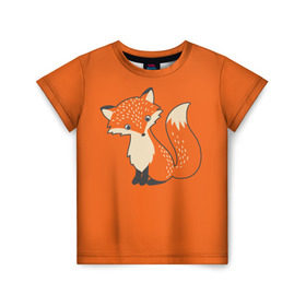 Детская футболка 3D с принтом Лисичка в Екатеринбурге, 100% гипоаллергенный полиэфир | прямой крой, круглый вырез горловины, длина до линии бедер, чуть спущенное плечо, ткань немного тянется | fox | foxes | ginger | orange | tail | лапки | лис | лиса | лисичка | лисички | лисы | оранжевый | рыжая | рыжий | хвост