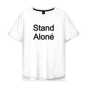 Мужская футболка хлопок Oversize с принтом Jungkook Stand Alone в Екатеринбурге, 100% хлопок | свободный крой, круглый ворот, “спинка” длиннее передней части | bangtan boys | beyond the scene | bts | k pop | music | арэм | ви | джей хоуп | джин | музыка | сюга | чимин | чонгук