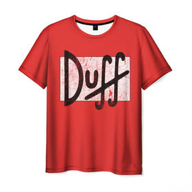 Мужская футболка 3D с принтом Duff Beer в Екатеринбурге, 100% полиэфир | прямой крой, круглый вырез горловины, длина до линии бедер | beer | donut | duff | fun | homer | joke | simpson | simpsons | гомер | дафф | пончик | прикол | приколы | симпсон | симпсоны
