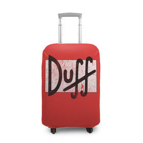 Чехол для чемодана 3D с принтом Duff Beer в Екатеринбурге, 86% полиэфир, 14% спандекс | двустороннее нанесение принта, прорези для ручек и колес | beer | donut | duff | fun | homer | joke | simpson | simpsons | гомер | дафф | пончик | прикол | приколы | симпсон | симпсоны