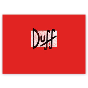Поздравительная открытка с принтом Duff Beer в Екатеринбурге, 100% бумага | плотность бумаги 280 г/м2, матовая, на обратной стороне линовка и место для марки
 | Тематика изображения на принте: beer | donut | duff | fun | homer | joke | simpson | simpsons | гомер | дафф | пончик | прикол | приколы | симпсон | симпсоны
