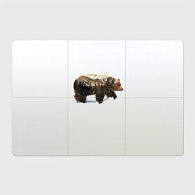 Магнитный плакат 3Х2 с принтом Лесной Медведь в Екатеринбурге, Полимерный материал с магнитным слоем | 6 деталей размером 9*9 см | Тематика изображения на принте: bear | bears | forest | snow | tree | trees | winter | гора | горы | деревья | зима | лес | лесной | медведи | медведь | мишка | мишки | снег