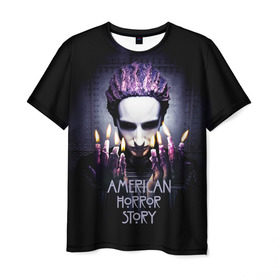 Мужская футболка 3D с принтом American Horror Story в Екатеринбурге, 100% полиэфир | прямой крой, круглый вырез горловины, длина до линии бедер | 8 сезон | american | apocalypse | horror | story | американская | апокалипсис | история | сериал | ужасов