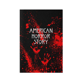 Обложка для паспорта матовая кожа с принтом AMERICAN HORROR STORY в Екатеринбурге, натуральная матовая кожа | размер 19,3 х 13,7 см; прозрачные пластиковые крепления | american horror story | blood | американская история ужасов | брызги | кровь | сериал | ужасы