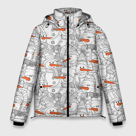 Мужская зимняя куртка 3D с принтом Снеговики в Екатеринбурге, верх — 100% полиэстер; подкладка — 100% полиэстер; утеплитель — 100% полиэстер | длина ниже бедра, свободный силуэт Оверсайз. Есть воротник-стойка, отстегивающийся капюшон и ветрозащитная планка. 

Боковые карманы с листочкой на кнопках и внутренний карман на молнии. | 2019 | вёдра | верховный | год | искусство | картинка | круто | лучший | мода | молодёжная | морковка | новый год | печенья | подарок | поздравление | праздник | рисунок | рождество | с новым годом