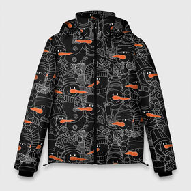 Мужская зимняя куртка 3D с принтом Черные снеговики в Екатеринбурге, верх — 100% полиэстер; подкладка — 100% полиэстер; утеплитель — 100% полиэстер | длина ниже бедра, свободный силуэт Оверсайз. Есть воротник-стойка, отстегивающийся капюшон и ветрозащитная планка. 

Боковые карманы с листочкой на кнопках и внутренний карман на молнии. | 2019 | вёдра | верховный | год | искусство | картинка | круто | лучший | мода | молодёжная | морковка | новый год | печенья | подарок | поздравление | праздник | рисунок | рождество | с новым годом