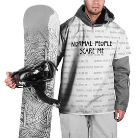 Накидка на куртку 3D с принтом NORMAL PEOPLE SCARE ME в Екатеринбурге, 100% полиэстер |  | american horror story | normal people scare me | американская история ужасов | сериал | ужасы