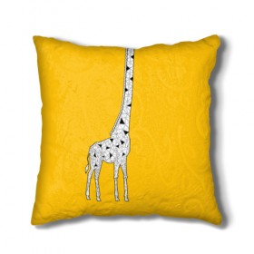 Подушка 3D с принтом Я Жираф в Екатеринбурге, наволочка – 100% полиэстер, наполнитель – холлофайбер (легкий наполнитель, не вызывает аллергию). | состоит из подушки и наволочки. Наволочка на молнии, легко снимается для стирки | animal | desert | giraffe | long | pattern | skin | tall | высокий | длинная | животное | животные | жираф | жирафы | пустыня | узор | шея
