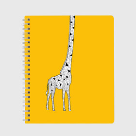 Тетрадь с принтом Я Жираф в Екатеринбурге, 100% бумага | 48 листов, плотность листов — 60 г/м2, плотность картонной обложки — 250 г/м2. Листы скреплены сбоку удобной пружинной спиралью. Уголки страниц и обложки скругленные. Цвет линий — светло-серый
 | animal | desert | giraffe | long | pattern | skin | tall | высокий | длинная | животное | животные | жираф | жирафы | пустыня | узор | шея