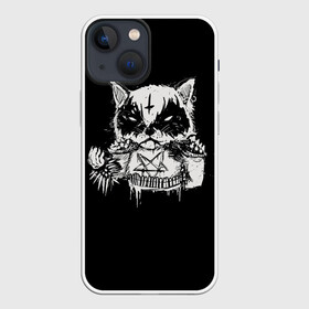 Чехол для iPhone 13 mini с принтом Dark Cat в Екатеринбурге,  |  | Тематика изображения на принте: cat | cats | dark | kitten | kitty | pussy | satan | дикий | злой | кот | котенок | котик | котики | коты | котята | кошка | кошки | мрачный | сатанист | черный