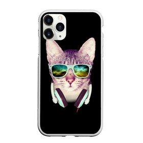 Чехол для iPhone 11 Pro матовый с принтом Кот в Наушниках в Екатеринбурге, Силикон |  | cat | cats | kitten | kitty | pussy | диджей | кот | котенок | котик | котики | коты | котята | кошка | кошки | наушники | очки