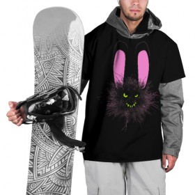 Накидка на куртку 3D с принтом Мрачный Зайчик в Екатеринбурге, 100% полиэстер |  | creepy | ear | ears | rabbit | rabbits | scary | spooky | жуткий | зайцы | зайчик | зайчики | заяц | кролик | кролики | мрачный | страшный | ухо | уши | ушки