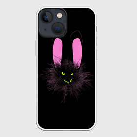 Чехол для iPhone 13 mini с принтом Мрачный Зайчик в Екатеринбурге,  |  | creepy | ear | ears | rabbit | rabbits | scary | spooky | жуткий | зайцы | зайчик | зайчики | заяц | кролик | кролики | мрачный | страшный | ухо | уши | ушки