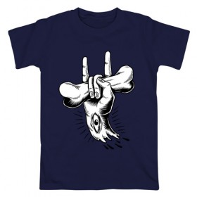 Мужская футболка хлопок с принтом Hands Rock в Екатеринбурге, 100% хлопок | прямой крой, круглый вырез горловины, длина до линии бедер, слегка спущенное плечо. | rock | иллюстрация | полосы | рисунок | рок | руки | хипстер