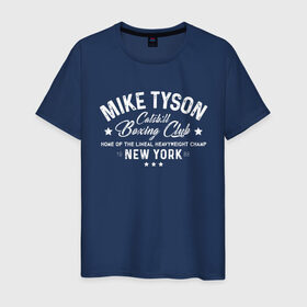 Мужская футболка хлопок с принтом Майк Тайсон в Екатеринбурге, 100% хлопок | прямой крой, круглый вырез горловины, длина до линии бедер, слегка спущенное плечо. | myke tyson | бокс | боксер | железный майк | нокаут