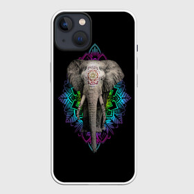 Чехол для iPhone 13 с принтом Индийский Слон в Екатеринбурге,  |  | africa | elephant | elephants | india | ornament | pattern | skin | tusks | африка | бивни | индия | кожа | орнамент | слон | слоненок | слоник | слоники | слоны | слонята | узор | хобот